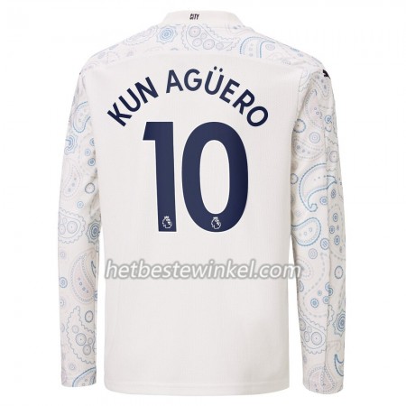 Manchester City Sergio Agüero 10 Voetbalshirts Third 2020/21 - LS